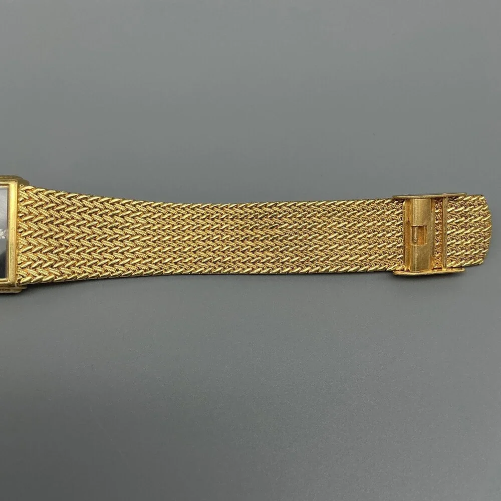 Xavier Womens Watch 25mm Black Dial Gold Tone Bracelet Gem Markers New Battery
